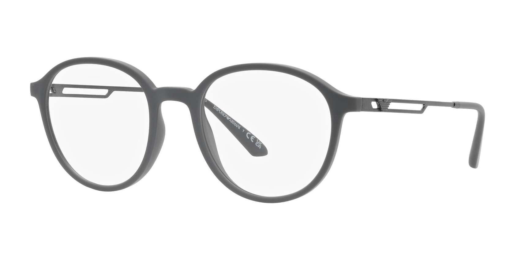 Armani briller - ea3225 fra Emporio Armani - Grå - Plast | Metall - oval - Large