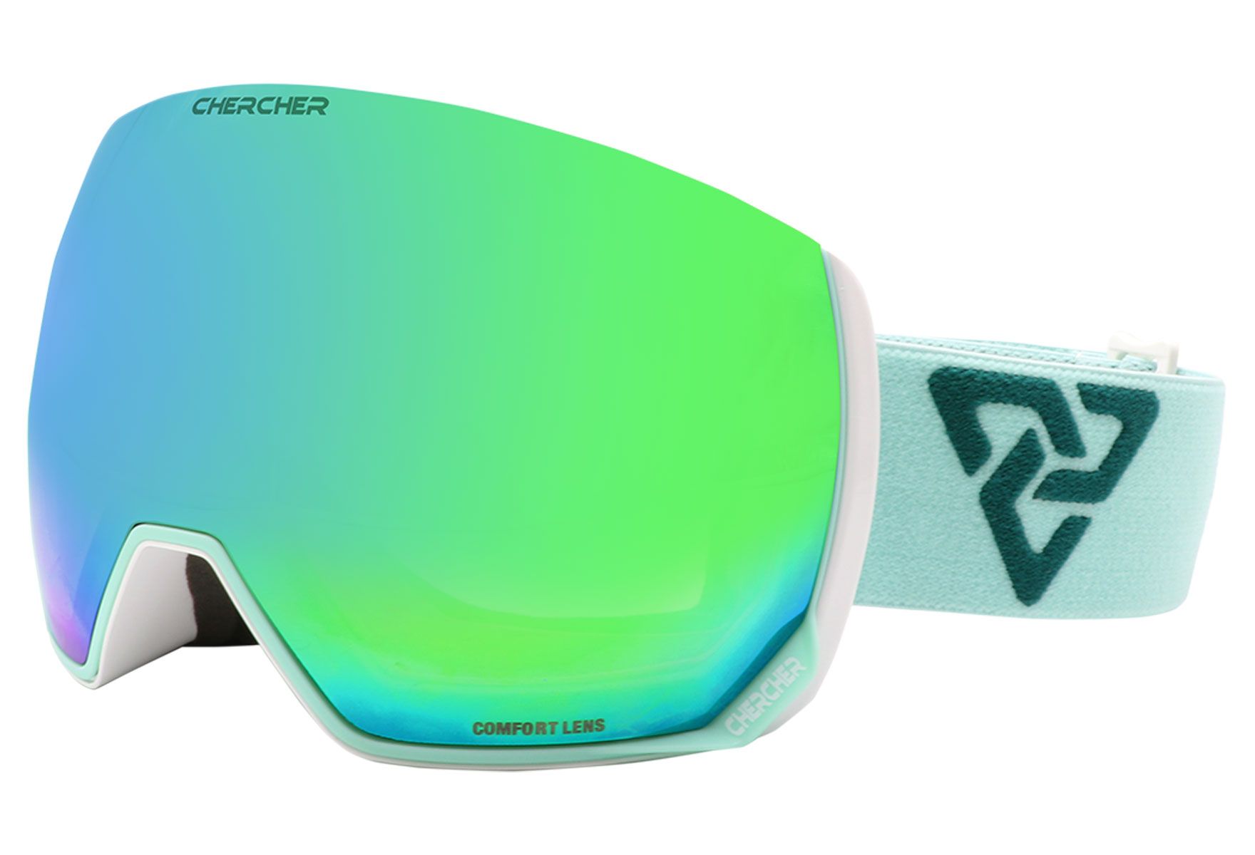 Alpinbrille med styrke - Powder fra Chercher - Hel ramme, Rund, One size, Plast, Solbriller med UV-400 solbrilleglass