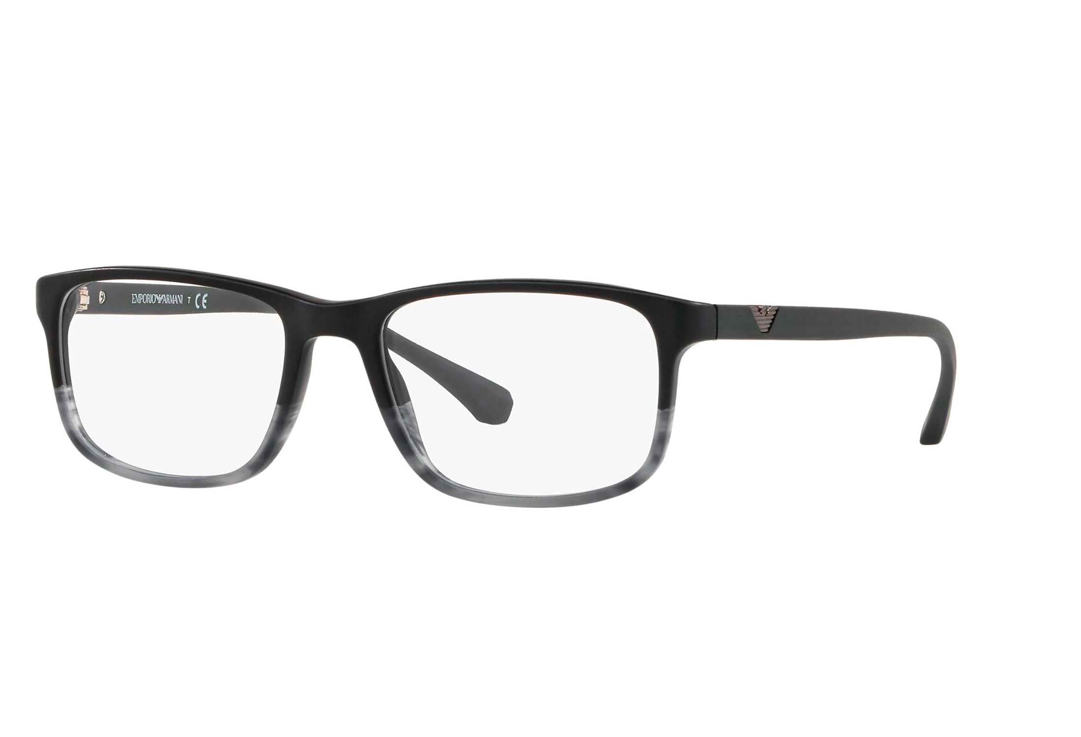 Emporio Armani briller - ea3098 5566 - Svart, Mønstret, Medium Hel ramme i Plast - Rektangulære