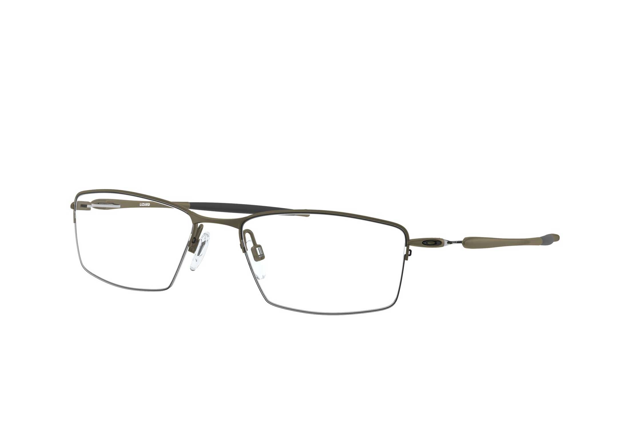 Oakley briller - Lizard - Brun, Medium Halv ramme i Metall - Rektangulære