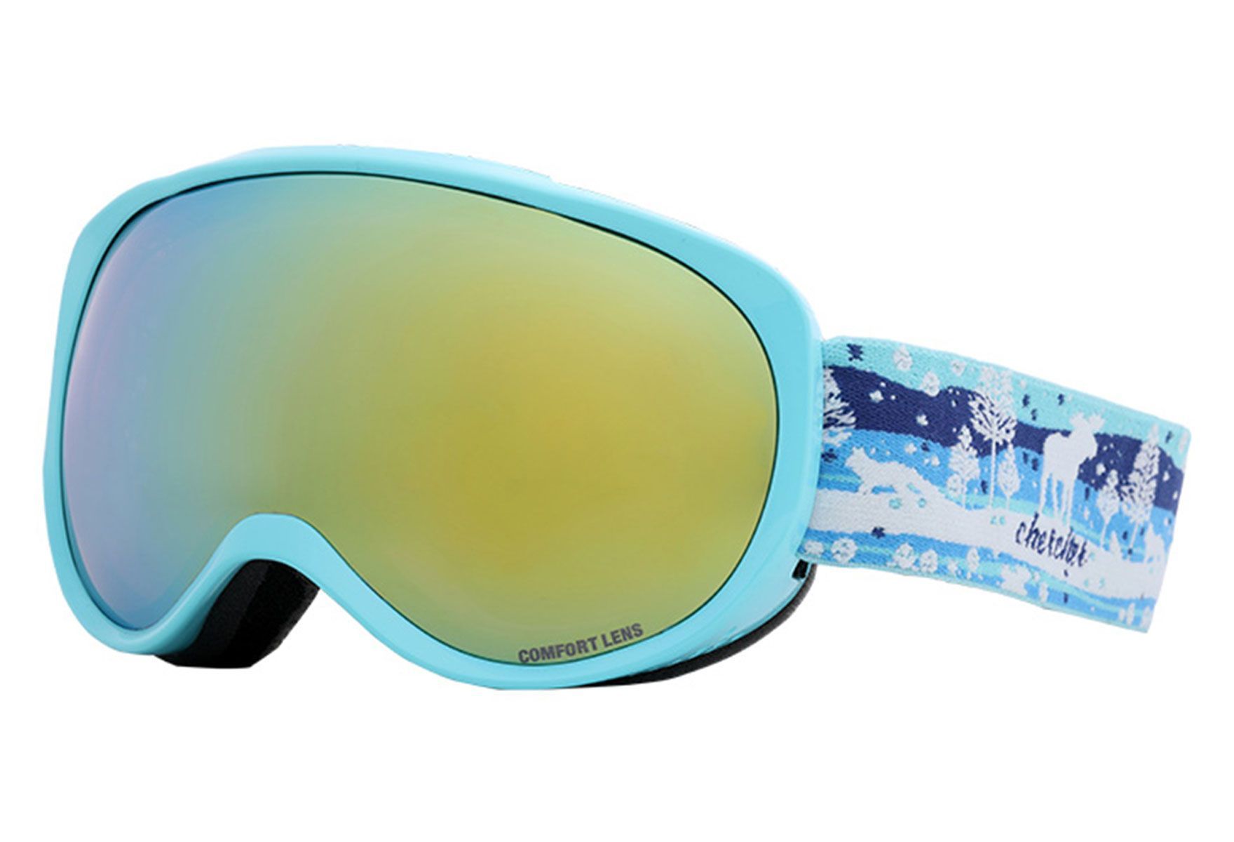 Alpinbriller med styrke fra Chercher, Tago (barn 2-6 år) - hvit, blå, Rund Hel ramme i Plast - Medium
